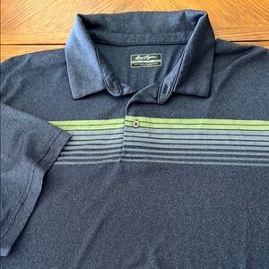 Hogan Blue Polo Shirt with Horizontal Stripes and Textured Fabric